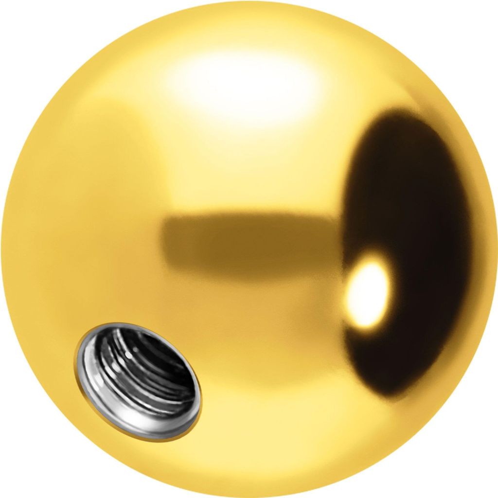 Chirurgenstahl Schraubkugel Gold Gewinde: 1,6mm | Kugelgröße: 4mm
