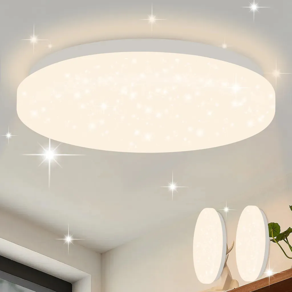 ZMH Plafoniera a led 2pcs cielo stellato moderna piccola rotonda 15W 3000K 21cm bianco caldo per camera da letto scala cucina soggiorno ufficio corridoio