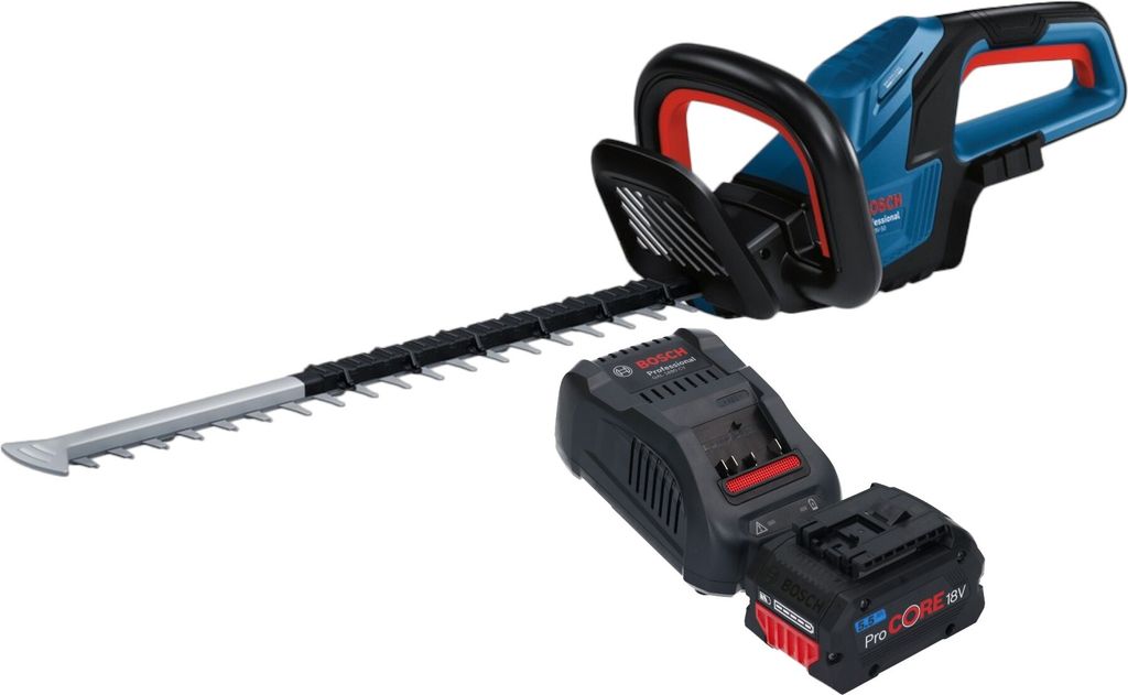 Bosch GHE 18V-50 Professional Akku Heckenschere 18 V 50 cm Brushless + 1x ProCORE Akku 5,5 Ah + Ladegerät
