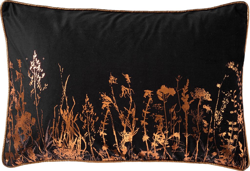 Dutch Decor Kissenbezug Dalita 40x60 cm Schwarz Mit Blumenmuster