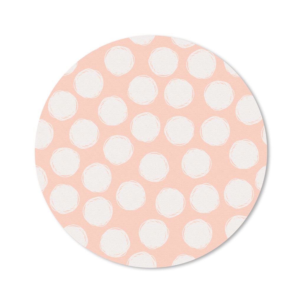 MuchoWow Mauspad Mousepad Polka dots - Rosa - Muster 20x20 cm - Mousepads - Maus Mat - Pad - Mausunterlage - Schreibtischmatte