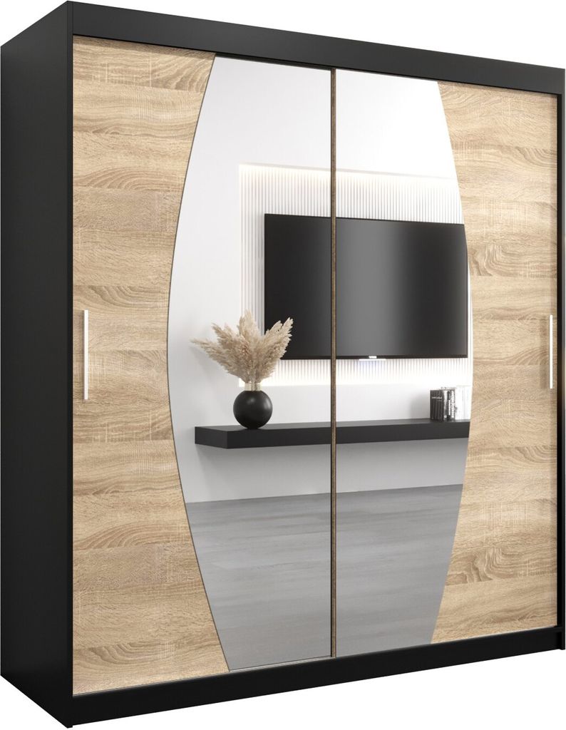 Kleiderschrank, Schiebetürenschrank Schlafzimmer, Schrank mit Spiegel ELYPSE 180 cm