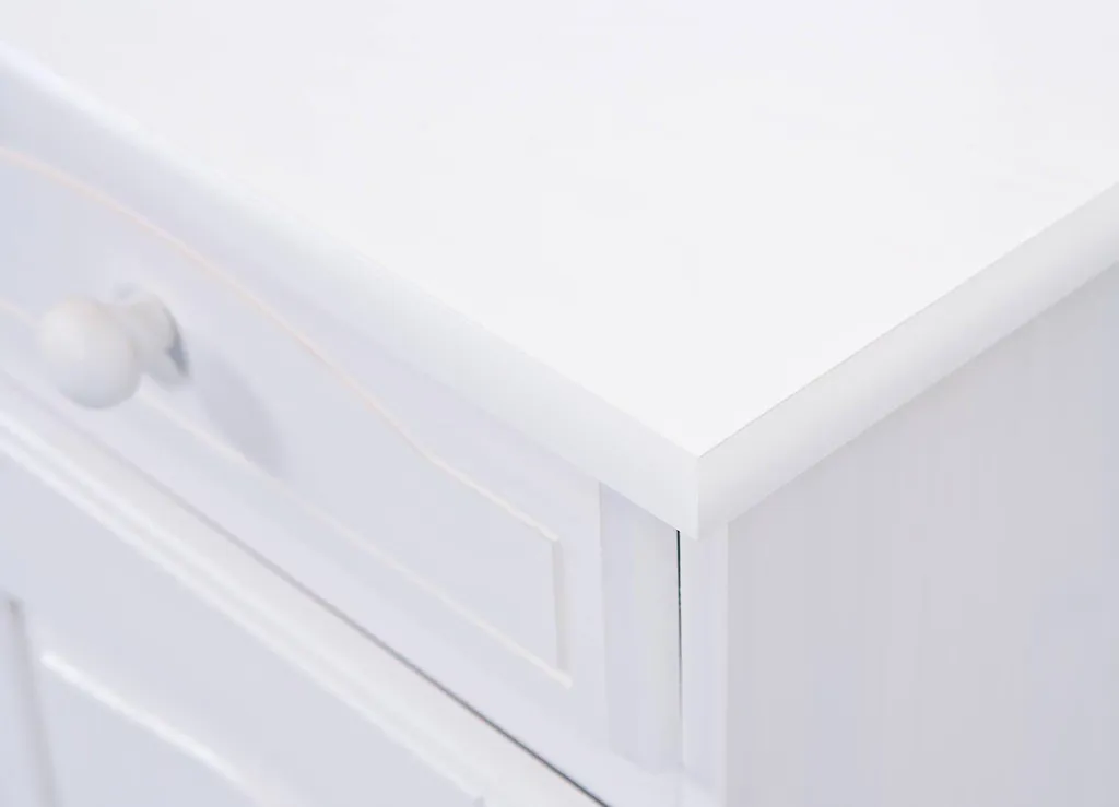 Buffet Pallare Blanc : Solution de Rangement Compacte avec 2 Tiroirs