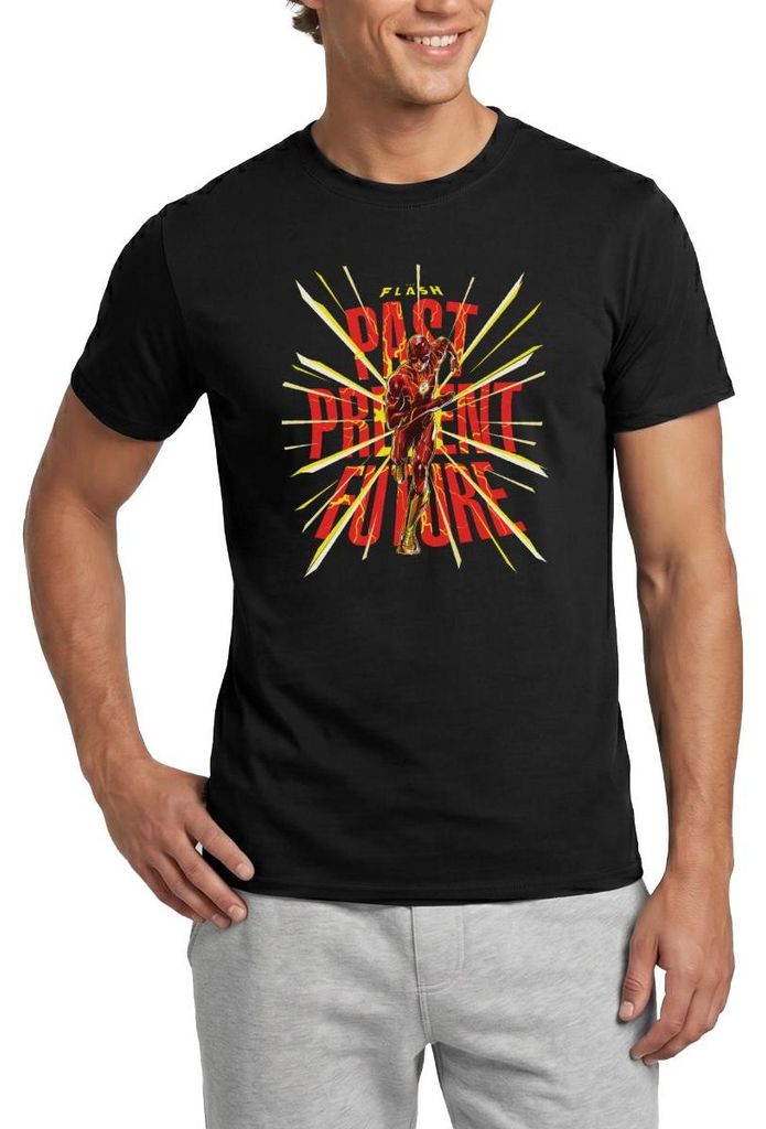 Spreadshirt The Flash Past Present Future Männer T-Shirt, S, Schwarz