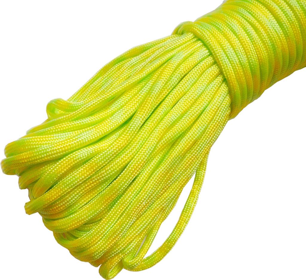 10m Farbe-036 gelb-grün Paracord 550 Fallschirmschnur Nylonleine