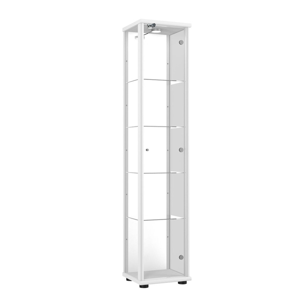 K-Möbel Vetrina verticale in bianco (176x37x33cm) con 4 Immagine del prodotto 