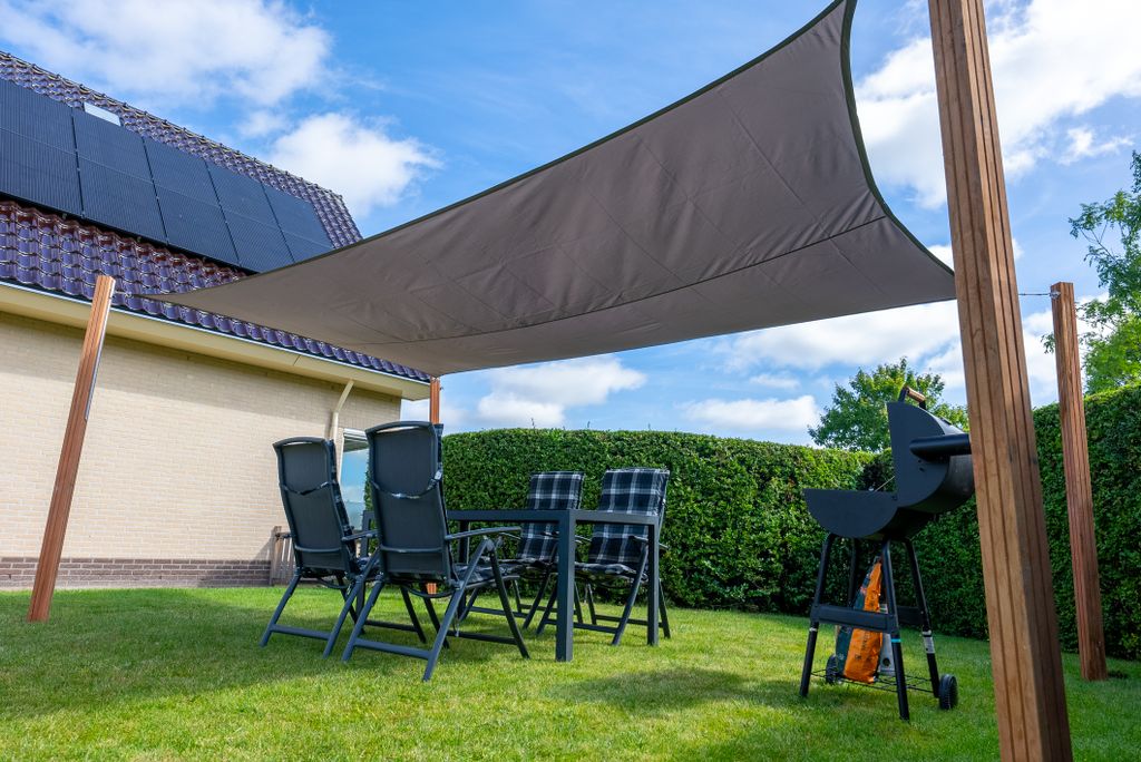 Sonnensegel Wasserdicht Rechteck 3x5 m - 160 g/m² - Grau - Pro Stück
