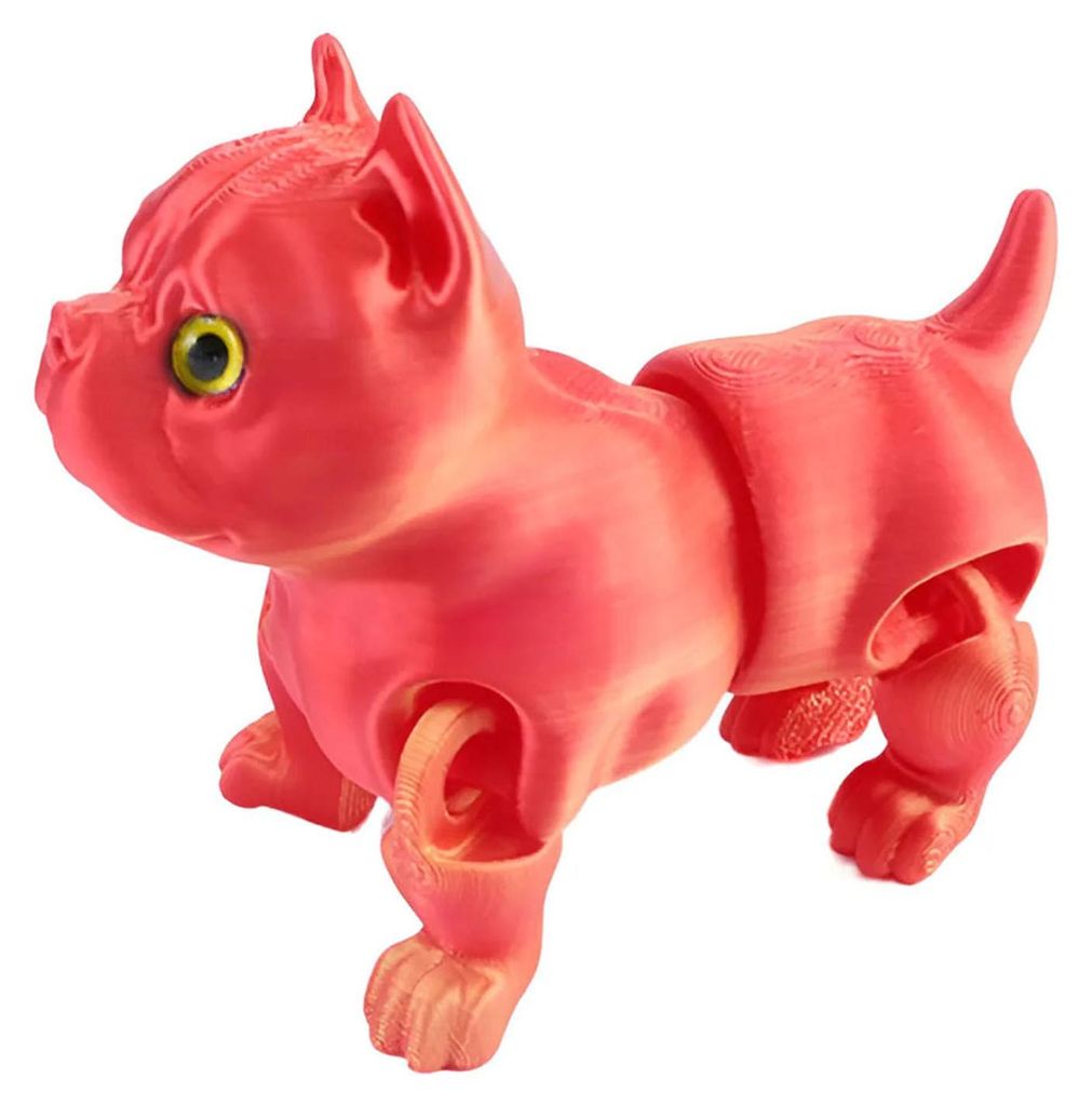3D-gedrucktes Hunde-Modell, bewegliches Welpen-Spielzeug mit Gelenken, flexibles Tier-Stressabbau-Spielzeug, Schreibtisch-Geschenk für Kinder, Sam...