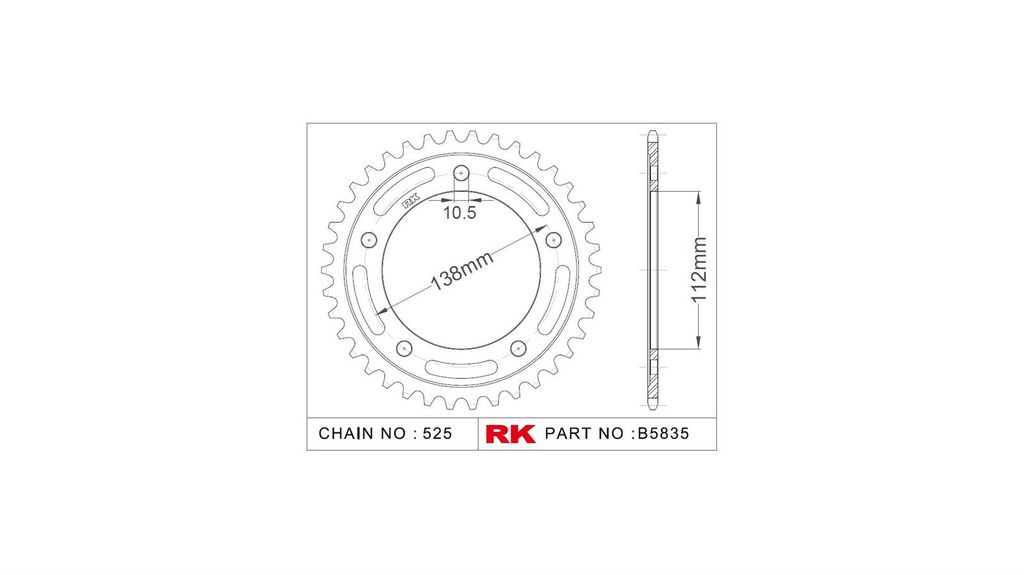 Rk Kettenblatt 525 41z Stahl silber