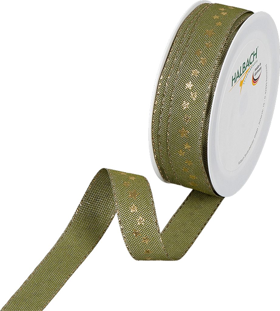 HALBACH Druckband Sternchen 15 mm x 8 m Dekoband Geschenkband Schleifenband