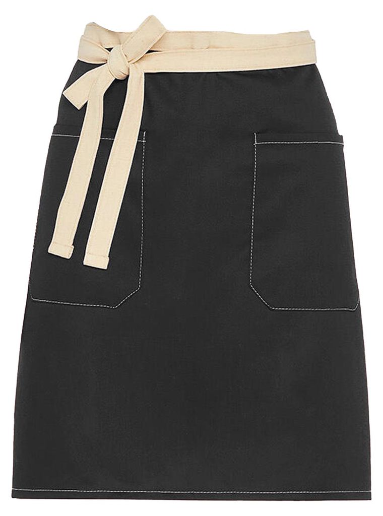 SG Accessories Bistro - Kurze Schürze "Santorini", Kontrast FK2149 (Einheitsgröße) (Schwarz)