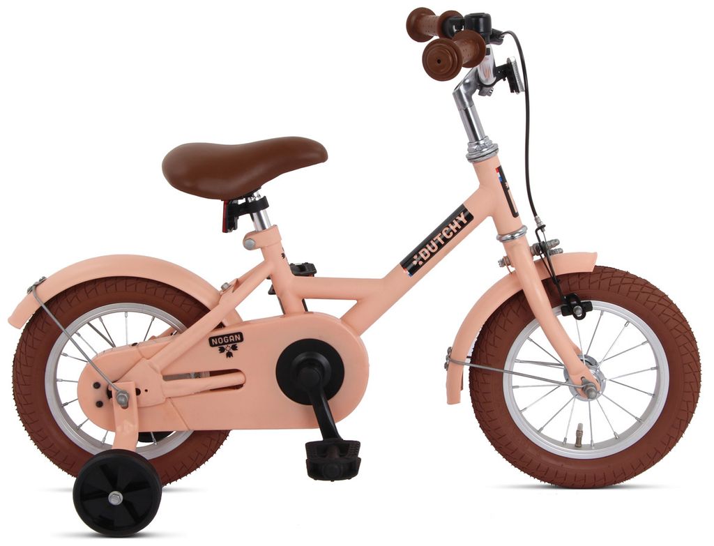 Nogan Dutchy Kinderfahrrad 12 Zoll Mattes Rosa | Komplett mit Stützräder