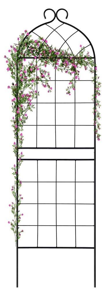 1 Pack Garten-Trellis 180x50x1cm für Kletterpflanzen, Rostfreies Metall-Rosen-Trellis, Schwarz