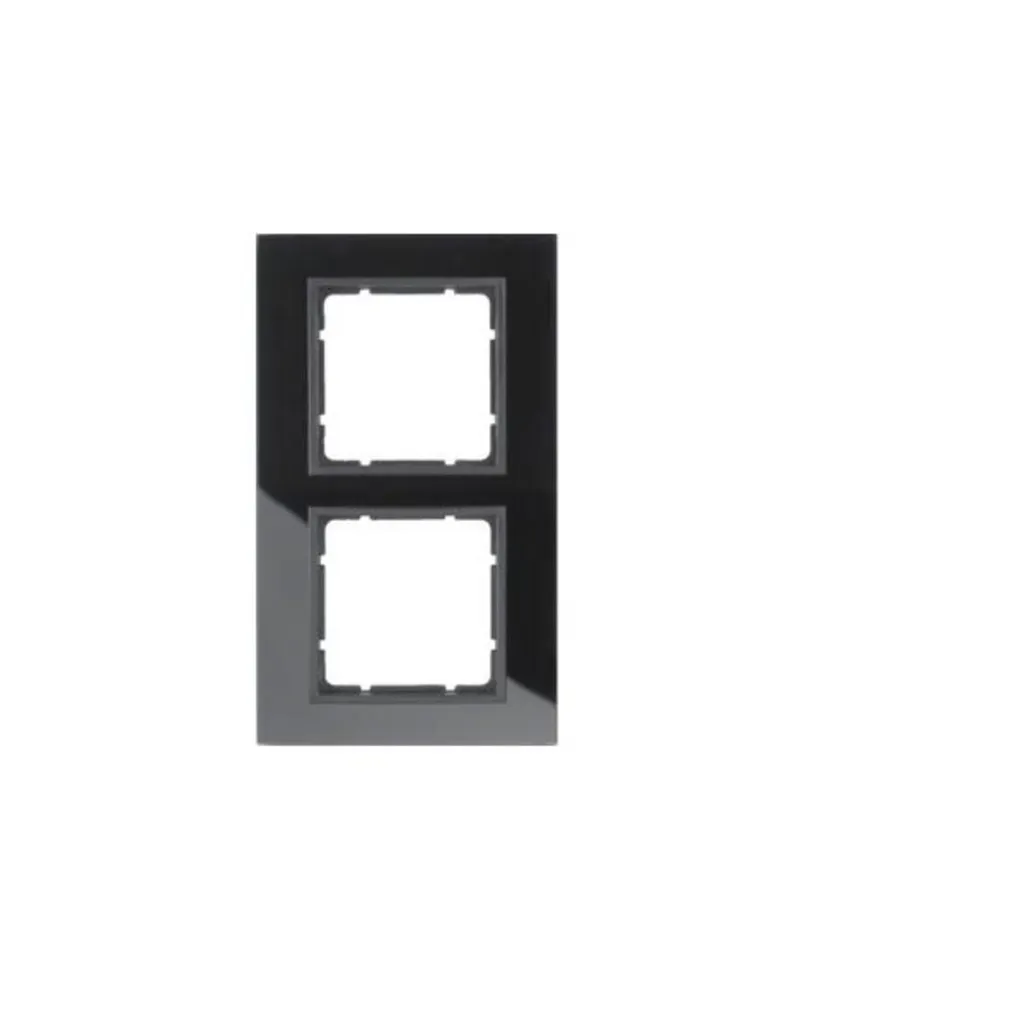 Cadre photo double volet en verre noir B.7 pour portrait et paysage