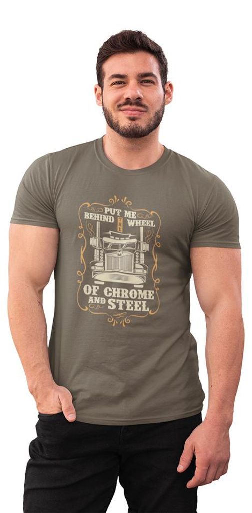 D&B Uni Polo ST00219 Chrome And Stee MilitärGrün-Größe XL