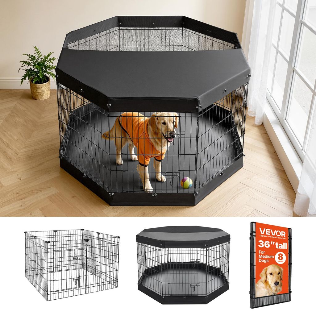 VEVOR parc pour chiens pliable, 8 panneaux de 91 cm, avec Image du produit 