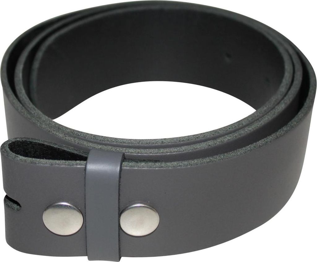 Gürtel ohne Schnalle - Ledergürtel - Belt - grau - 4cm - 80 cm