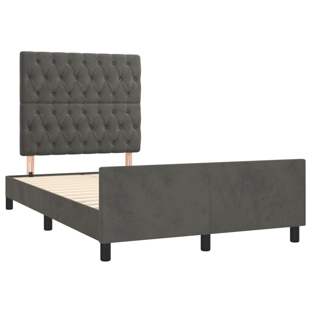 Maison Exclusive - Bettgestell ohne Matratze Dunkelgrau 120x190 cm Samt