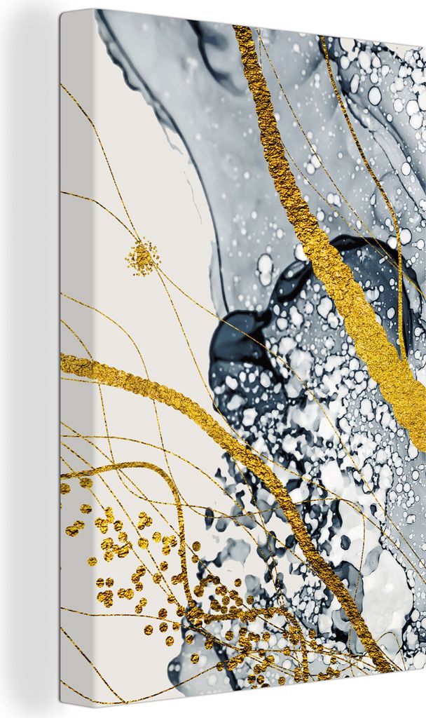 OneMillionCanvasses - Leinwandbilder - 90x140 cm, Abstrakt - Gold - Natur - Kunst, Wandbilder Kunstdruck Wanddekoration - Foto auf Leinwand - Gem...