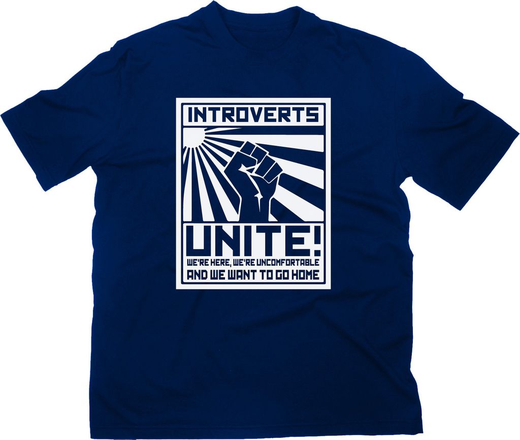 Styletex23 T-Shirt Introverts Unite Fun, navy, M
