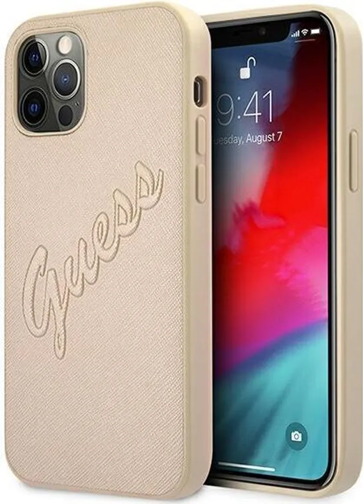 Regalo di Classe: Cover Guess iPhone 12 Pro Max Oro Vintage Script