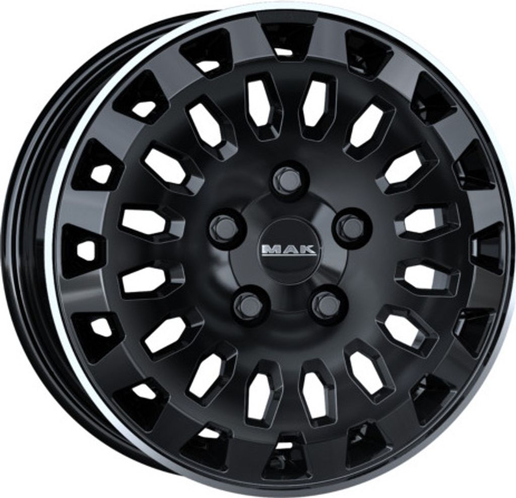 Alufelge Mak Overland 6.5X16 5X114,3 Et 45 Gloss Black Mirror Ring