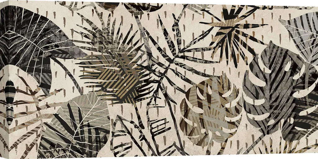 Tableau Déco Feuilles de Palmier - Toile Imprimée Urban Jungle 100x50cm