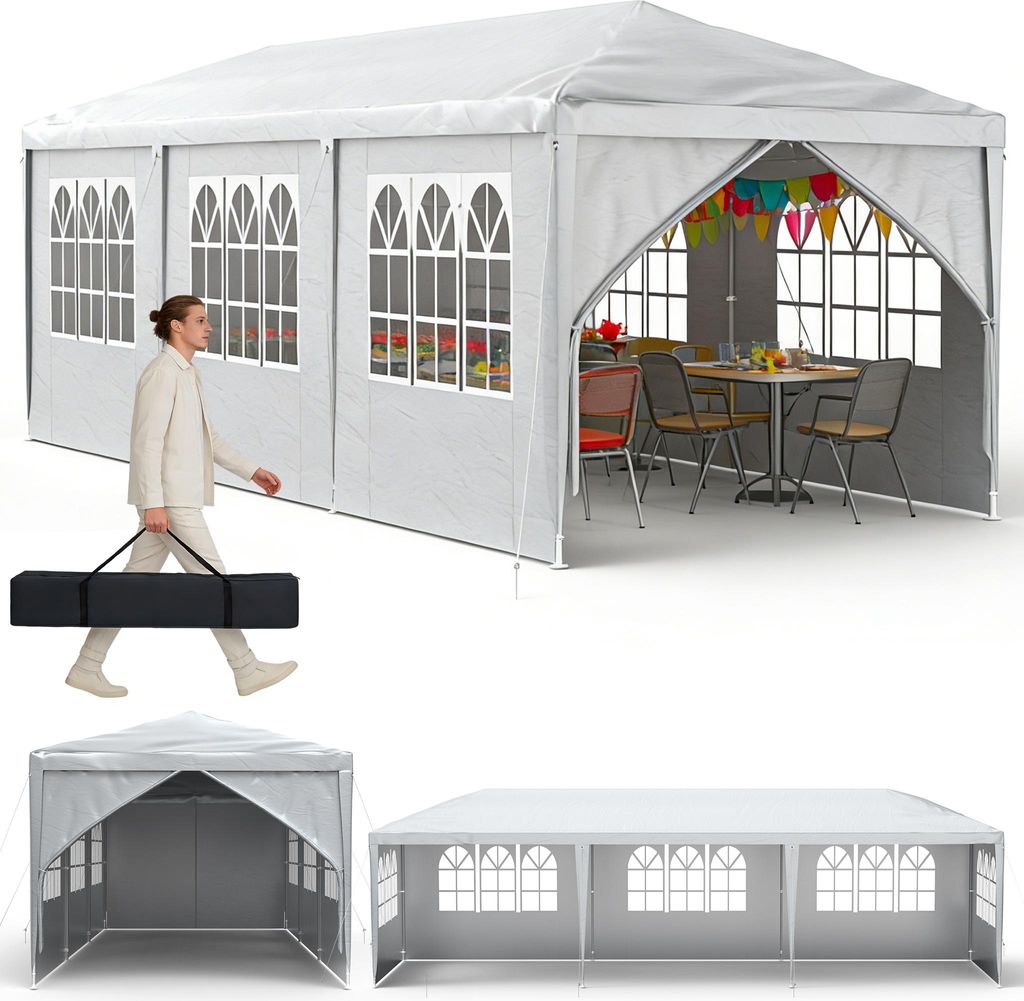 Tente de réception UISEBRT 3 x 9 m, gris, pavillon de Image du produit 