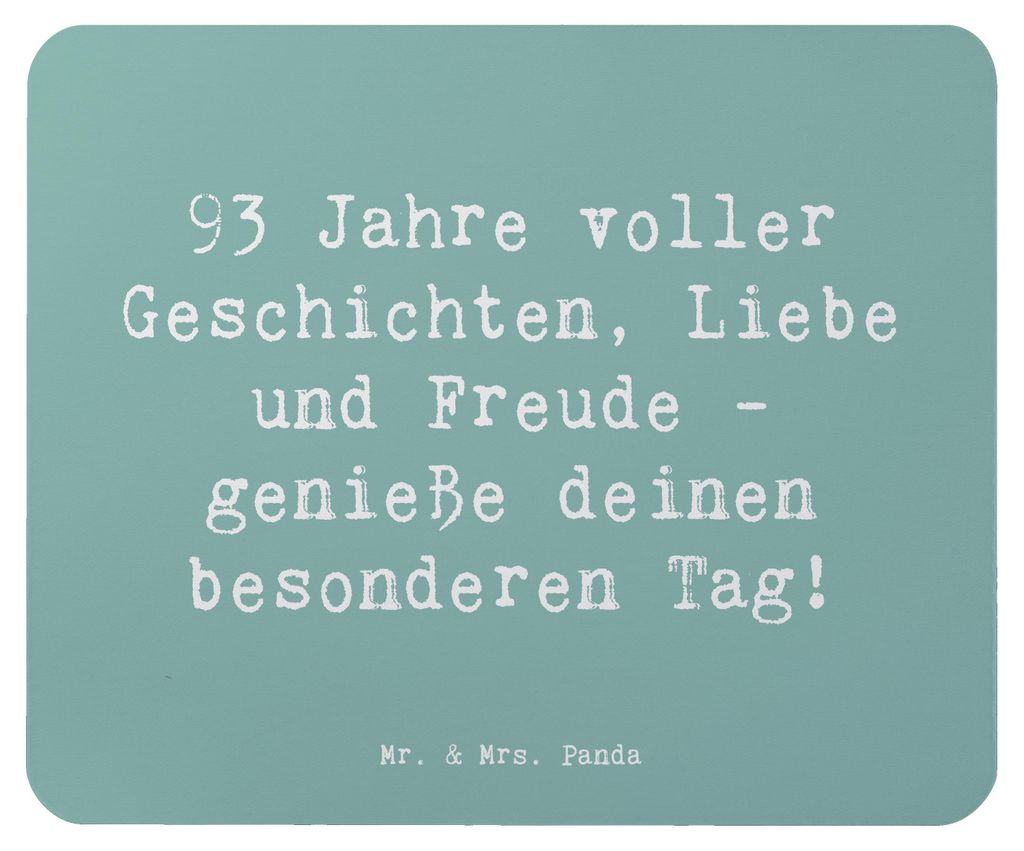 Mr. & Mrs. Panda Mouse Pad Spruch 93. Geburtstag Freude - Meeresbrise - Geschenk, Mauspad, computer, Geschichten, Happy Birthday, laptop, Jubiläum...