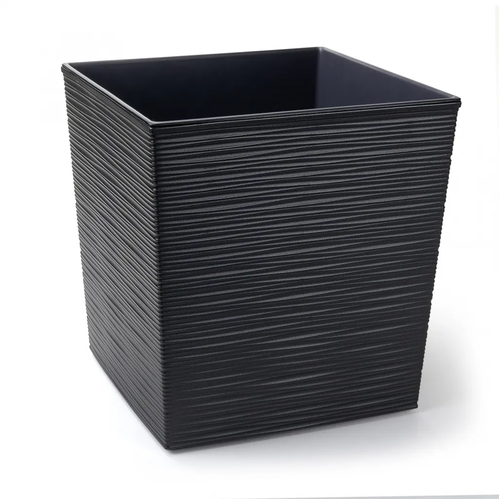 Cache-pot Carré Anthracite JUKA VRUB 40x40 cm - Bac à Fleurs Haut - 2