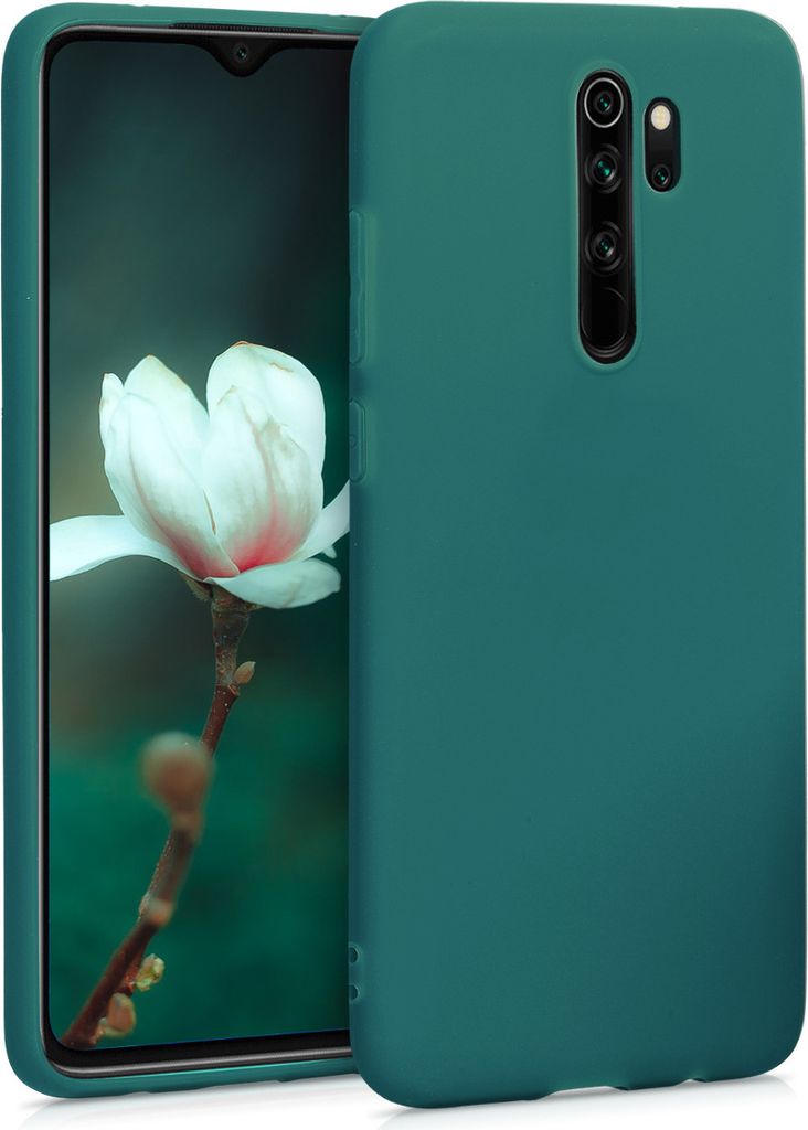 kwmobile Hülle kompatibel mit Xiaomi Redmi Note 8 Pro Hülle - weiches TPU Silikon Case - Cover geeignet für kabelloses Laden - Petrol matt
