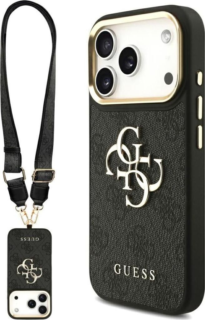 Guess - Big 4G Classic Logo with Big Strap Metal Buttons (GUHCP17LP4G4BCSK) - iPhone 17 Pro - Black