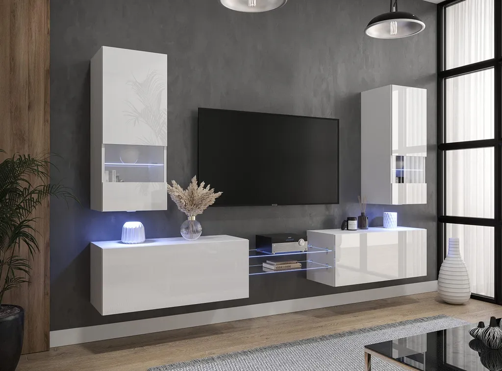 Mur de Salon Moderne Design Suspendu sans LED pour Décoration Épurée