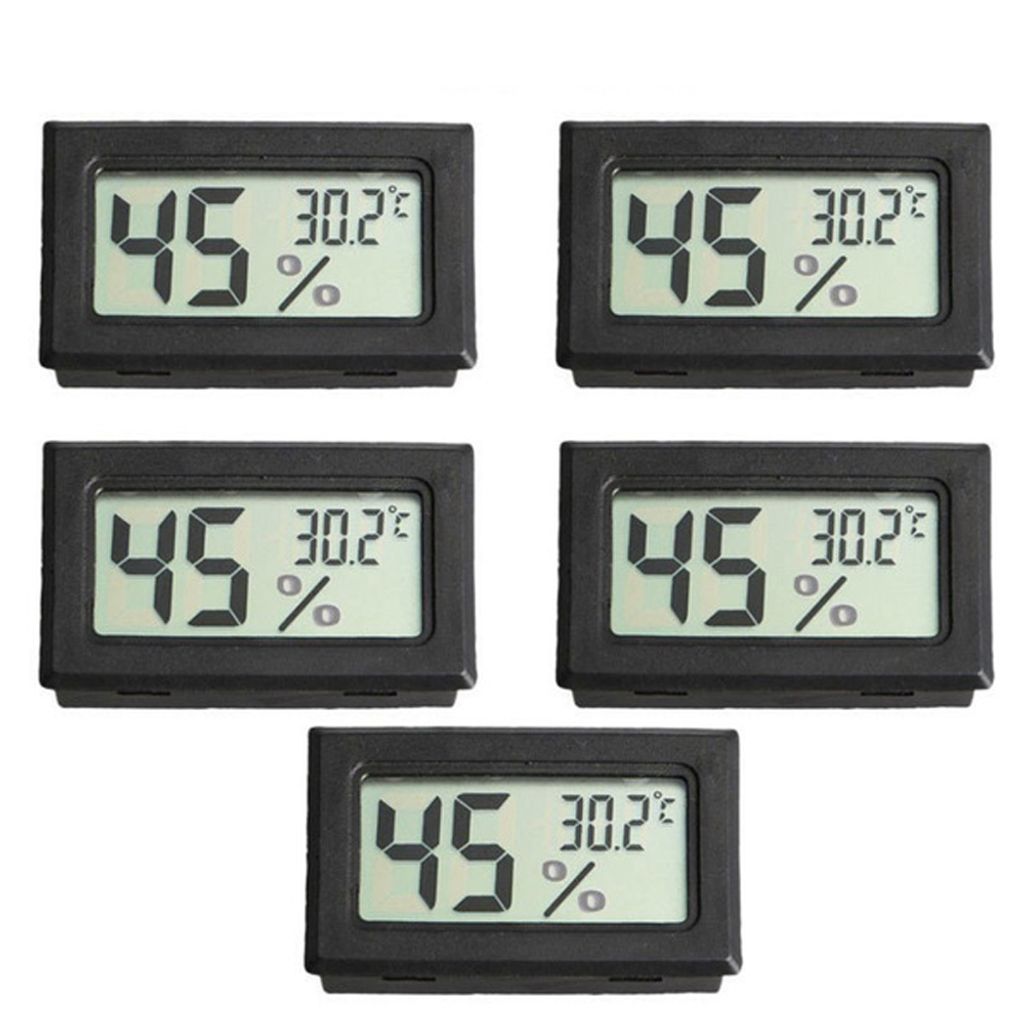4x LCD Digital Raumthermometer Mit Luftfeuchtigkeitsmesser Hygrometer Schwarz DE