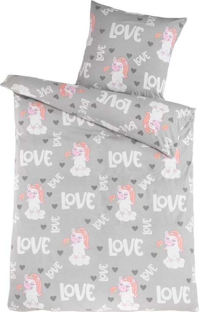DreamHome Fein-Biber Bettwäsche 135x200 Mädchen, extra flauschige Bettwäsche , Einhorn Bettdecke, Kinder Bettwäsche Baumwolle, kuscheliges Bett...