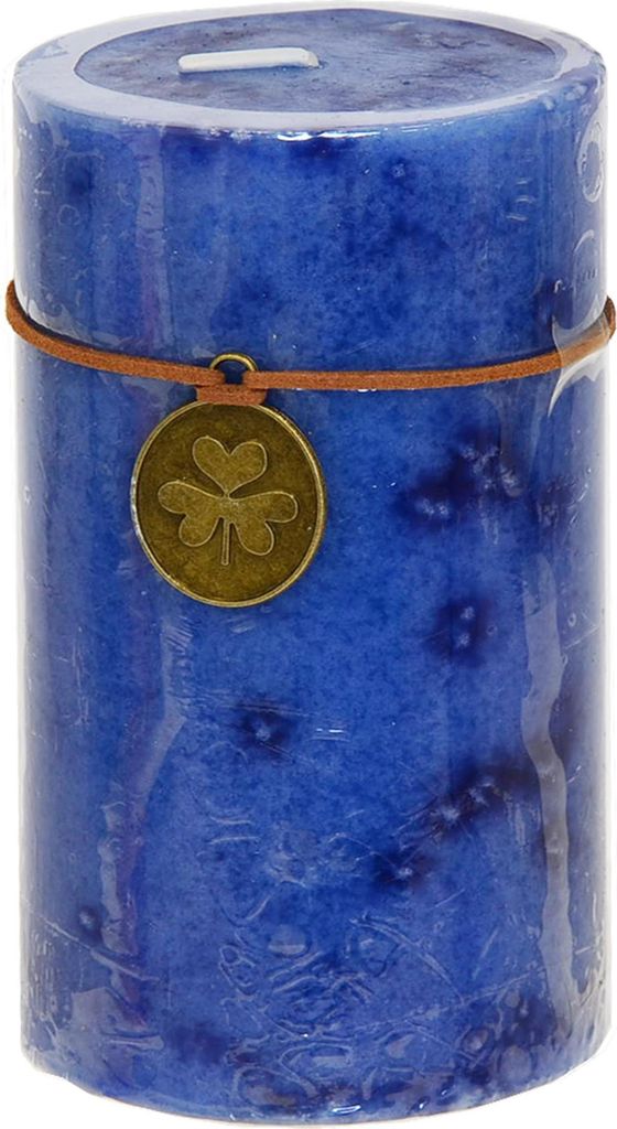 Stumpenkerze Trendkerze blau durchgefärbt 13 x Ø 7 cm