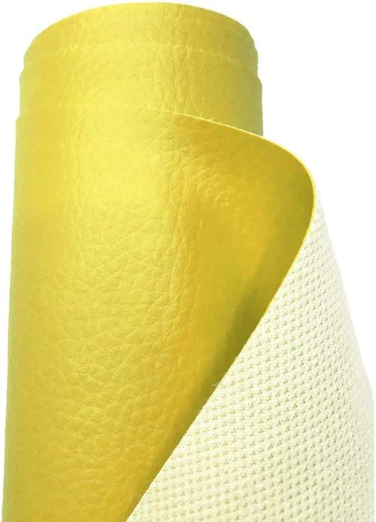 Tissu similicuir jaune anti-tache et imperméable 100x140 cm pour DIY