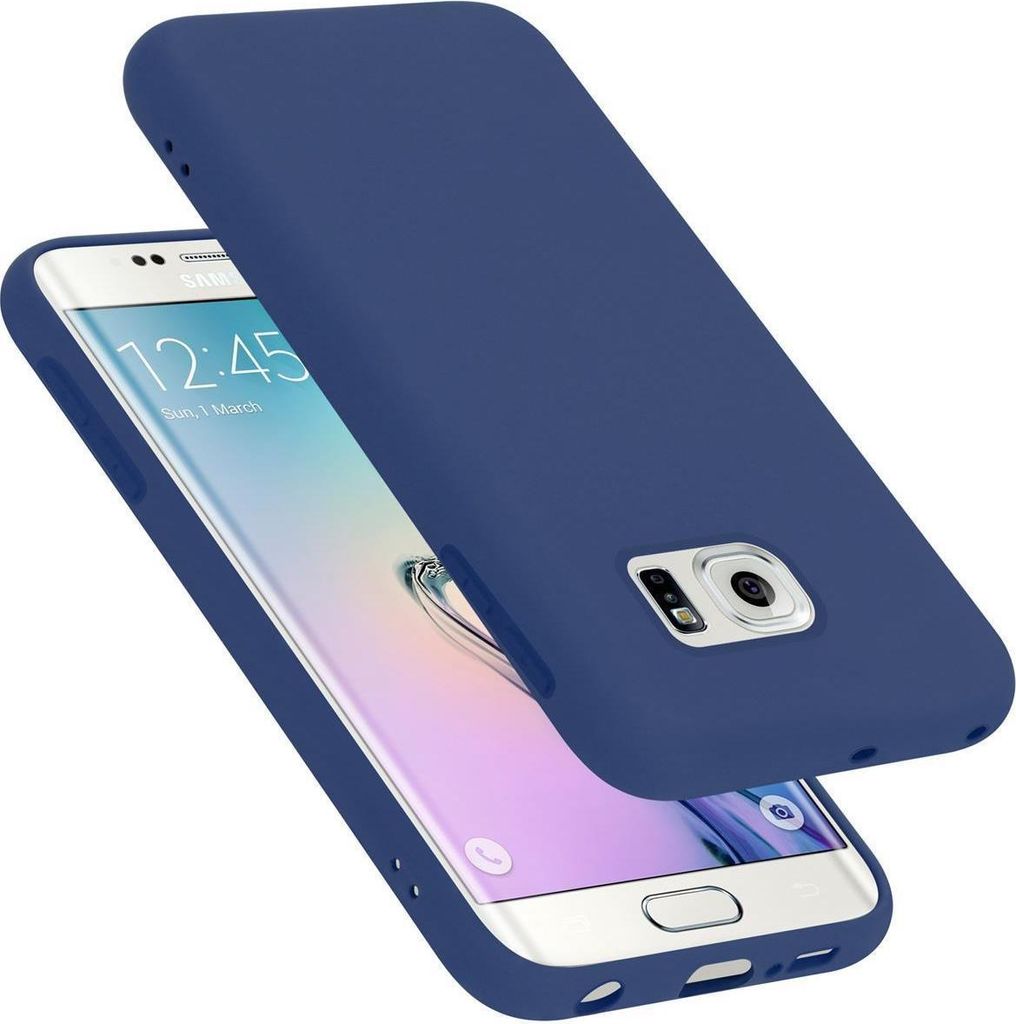 Cadorabo Schutzhülle für Samsung Galaxy S6 EDGE PLUS Hülle in Blau Handyhülle Case Cover TPU Etui