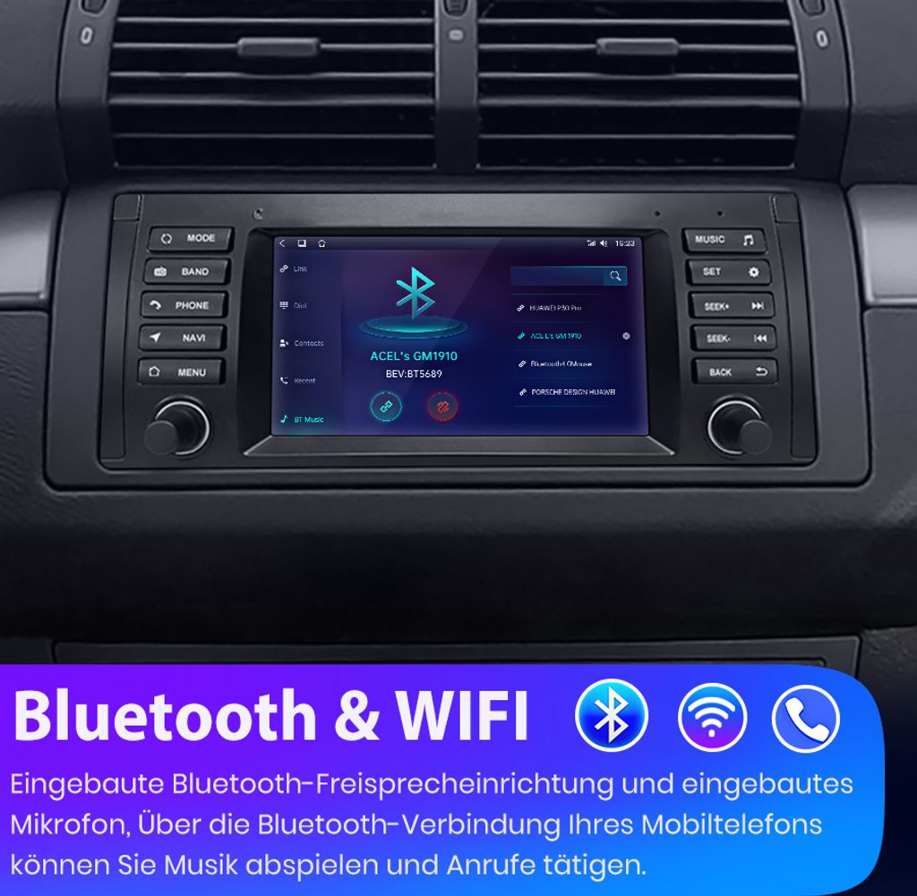 7 "Android12 Autorádio pre BMW E39 radu 5 carplay GPS Navi Obrázok produktu 6