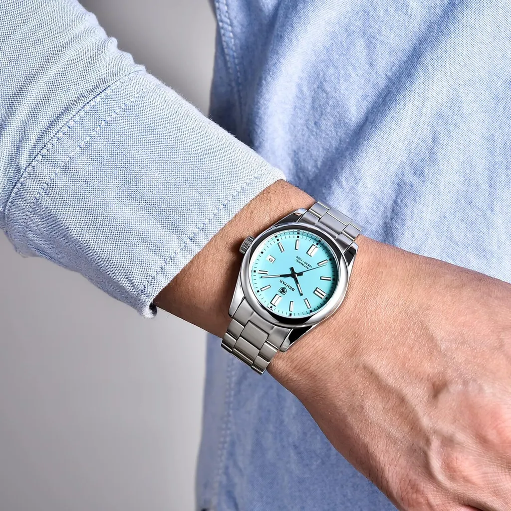 Orologio Meccanico Automatico da Uomo - Acciaio Inox e Data - 6