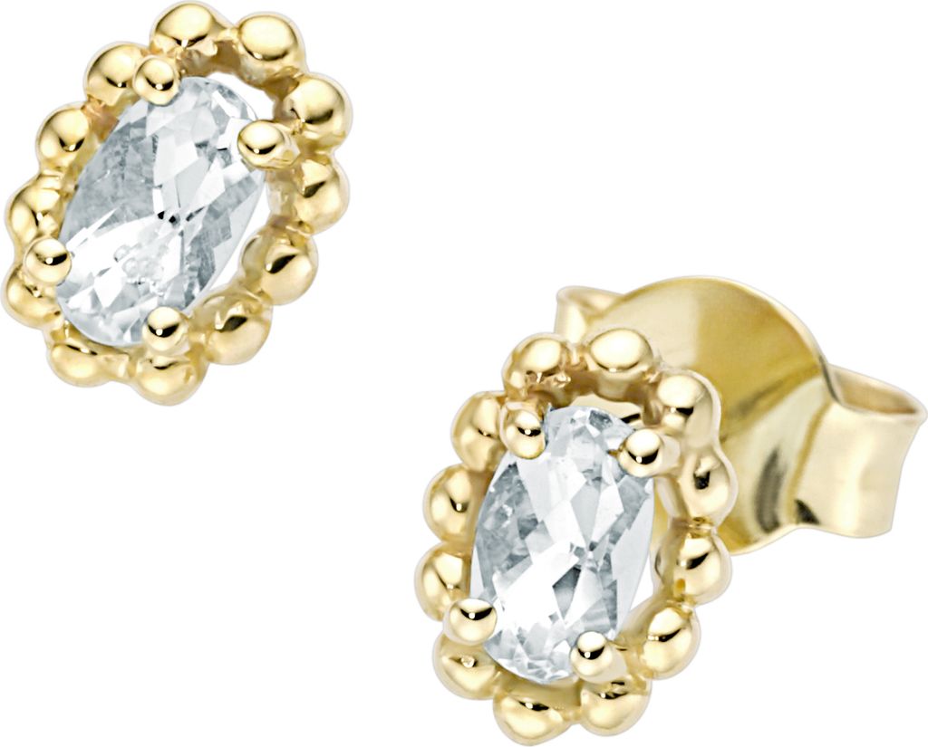 Ohrstecker Luigi Merano mit Edelsteinen, Gold 375 Blau Onesize