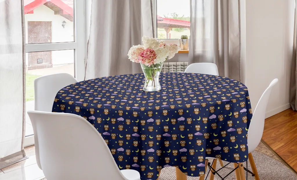 Tovaglia Gufi 150cm Lavabile | ABAKUHAUS per Asilo e Cameretta