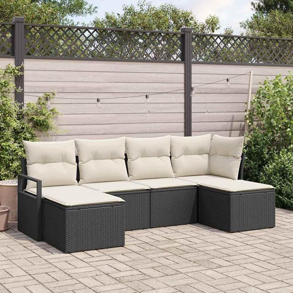 Maison Exclusive - Sofa Set 6 pcs Schwarz Poly-Rattan