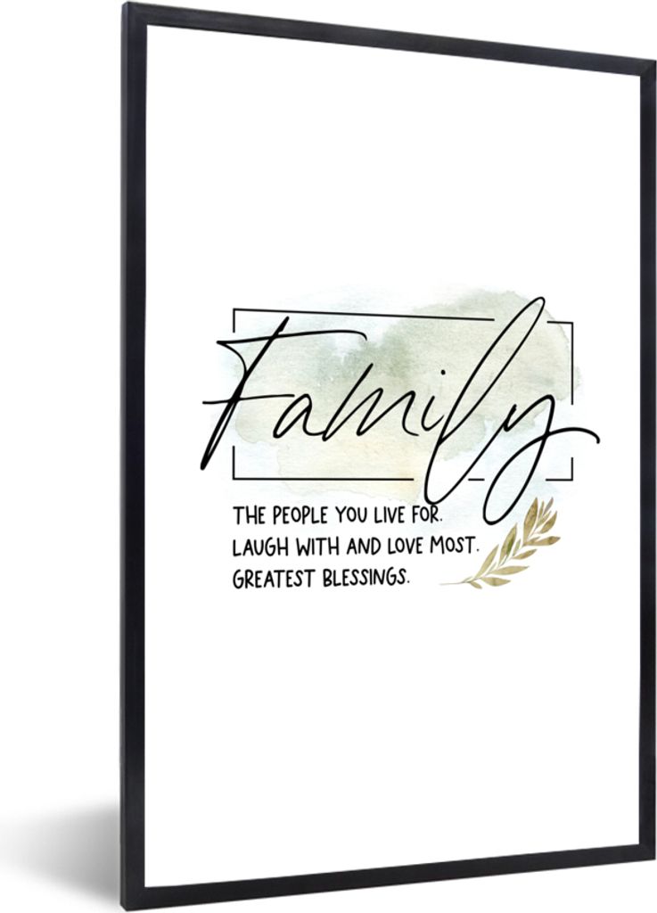 MuchoWow Gerahmtes Poster Sprichwörter - Zitate - Familie 40x60 cm - Poster mit Schwarzem Bilderrahmen Wandposter Rahmen Foto Bilder - Papierdru...