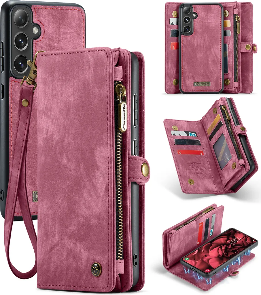 Custodia Samsung Galaxy S24 FE Pelle Vintage Multifunzione con Cerniera