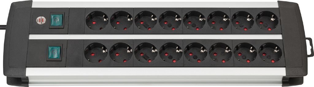brennenstuhl Steckdosenleiste Premium-Duo-Alu-Line 16-fach Produktbild 