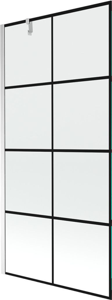 Mexen Next 1-Flügel-Badewannenwand 100 x 150 cm, Schwarzes Design, chrom - 895-100-000-00-77-01