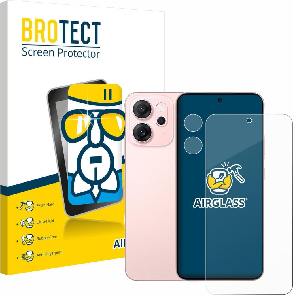 BROTECT Schutzglas für Oppo Reno 14 F (Display+Kamera) Schutzfolie Panzer Folie Glas Display Schutz klar