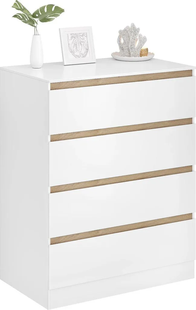 Commode bébé 4 tiroirs blanche, table à langer sécurisée et robuste - 6