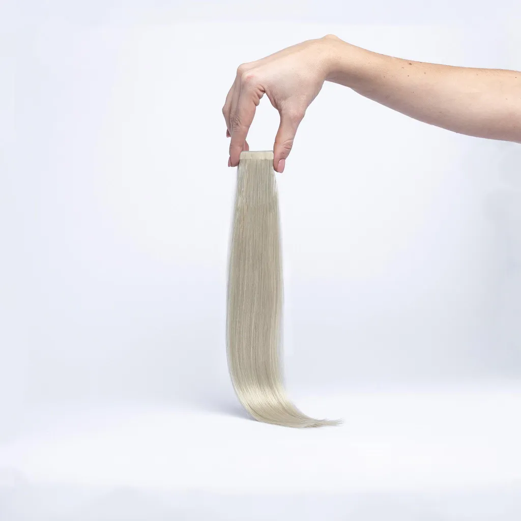 Extensions adhésives Chaarmant Classic Cheveux naturels 40 cm Argent SIL